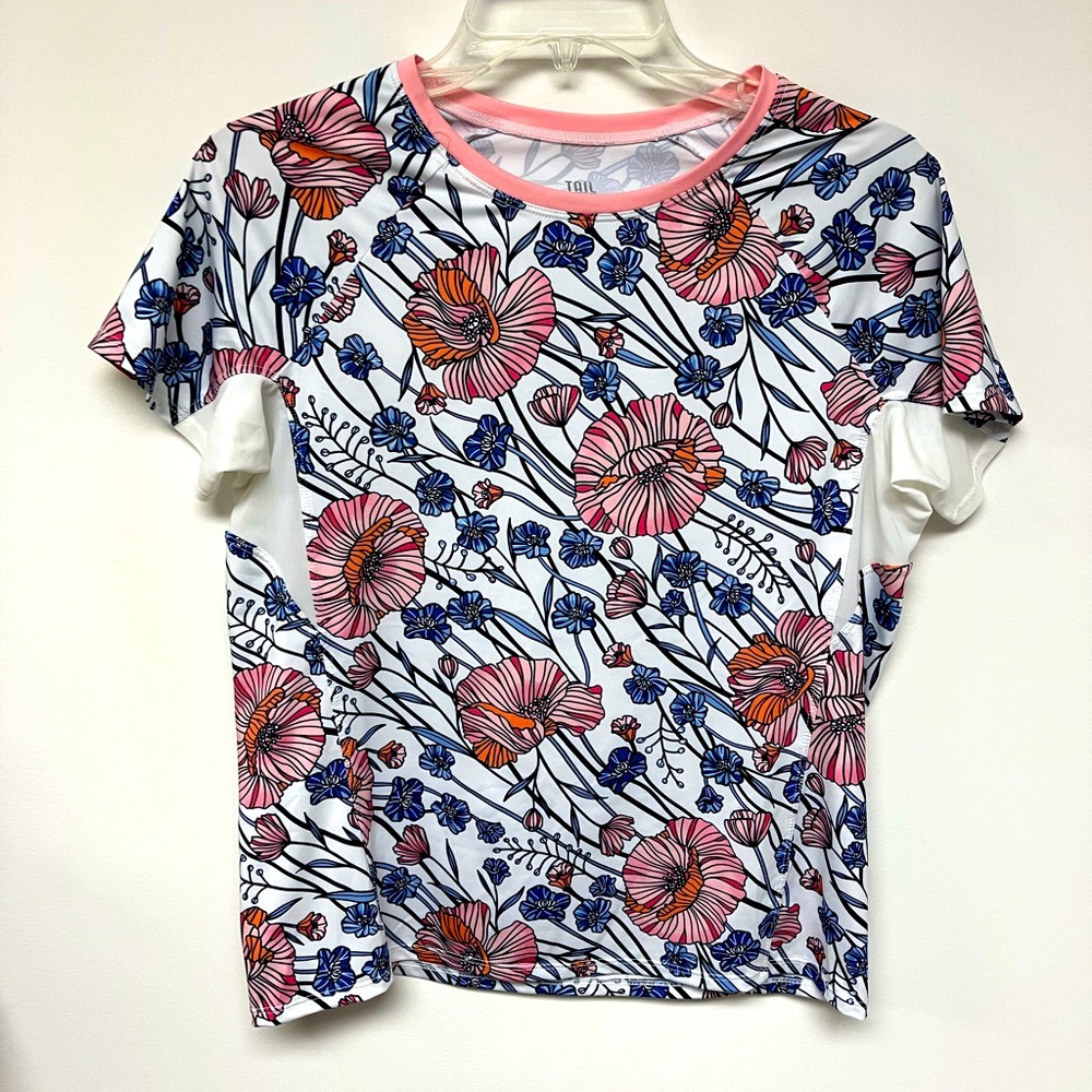 Tail pullover top, multi-colored print, S